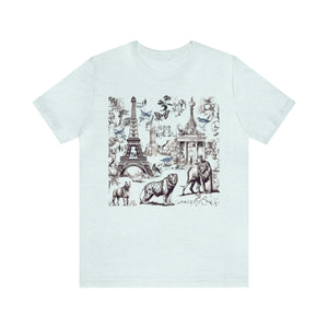 Toile De Jouy Style Short Sleeve Unisex Tee