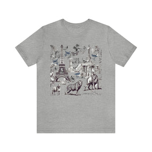 Toile De Jouy Style Short Sleeve Unisex Tee