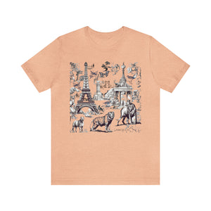 Toile De Jouy Style Short Sleeve Unisex Tee