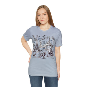 Toile De Jouy Style Short Sleeve Unisex Tee