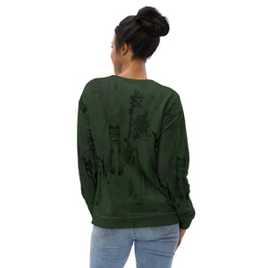 Deep Green Toile De Jouy Unisex Sweatshirt