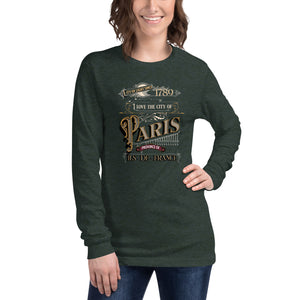 I love Paris, Unisex Long Sleeve Tee, Graphic Tee